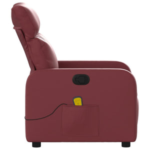 Massagesessel Weinrot Kunstleder Relaxsessel