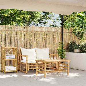 vidaXL Ensemble canapé de jardin 2 pcs avec coussins Bambou
