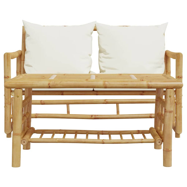 vidaXL Ensemble canapé de jardin 2 pcs avec coussins Bambou