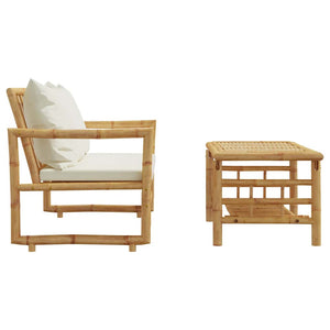 vidaXL Ensemble canapé de jardin 2 pcs avec coussins Bambou