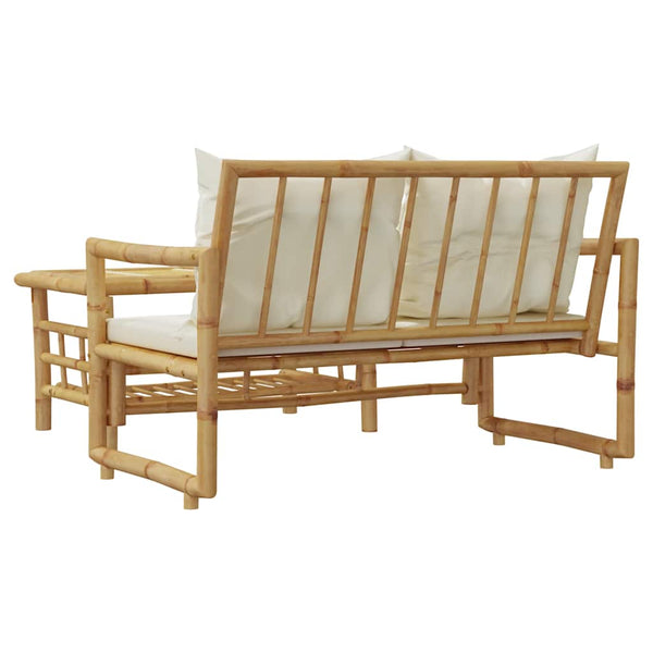 vidaXL Ensemble canapé de jardin 2 pcs avec coussins Bambou