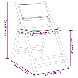 Klappbare Bistrostühle mit Kissen, 2er Set