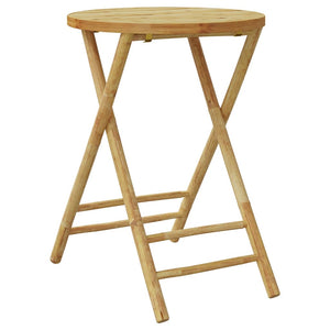 3-tlg. Bambus Bistro-Set Klappbar mit Kissen