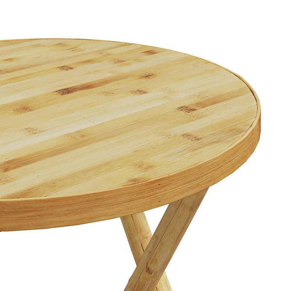 3-tlg. Bambus Bistro-Set Klappbar mit Kissen