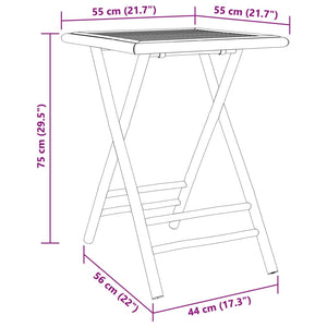 Klappbarer Gartentisch Bambus 55x55 cm