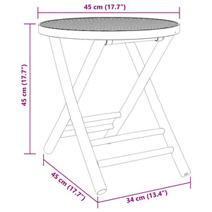 Klappbarer Gartentisch Bambus Ø45cm