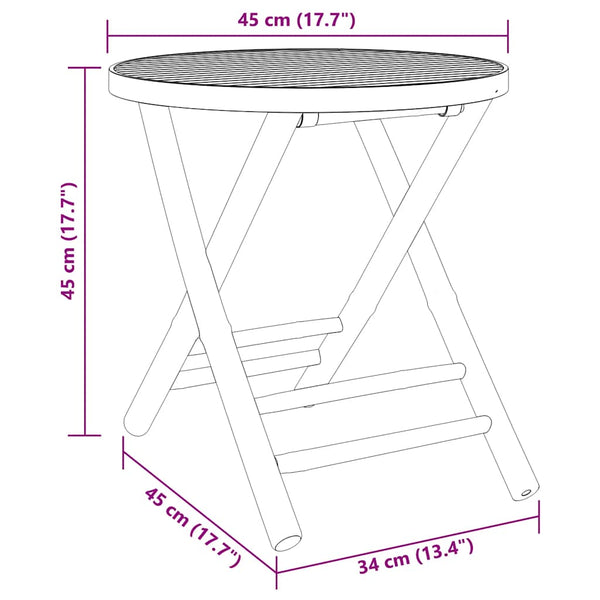 Klappbarer Gartentisch Bambus Ø45cm