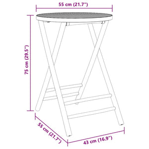 Klappbarer Gartentisch Bambus Ø55x75 cm