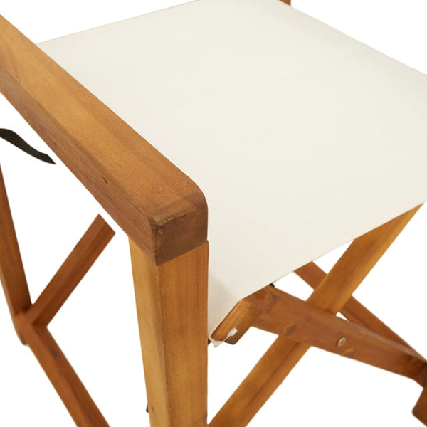 Klappbare Regiestühle, 2er Set, Cremeweiß