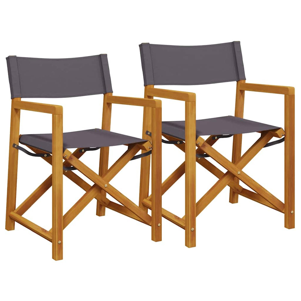 Klappbare Regiestühle, 2er-Set, Dunkelgrau