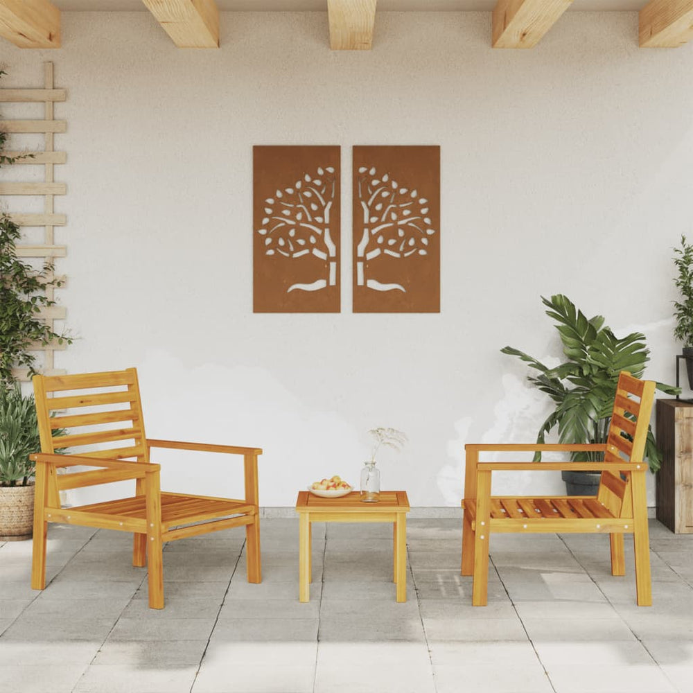 vidaXL Fauteuils de jardin 2 pcs Bois d'acacia massif