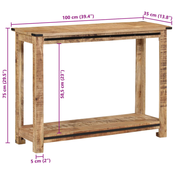 Konsolentisch aus Mango Massivholz, 100 cm
