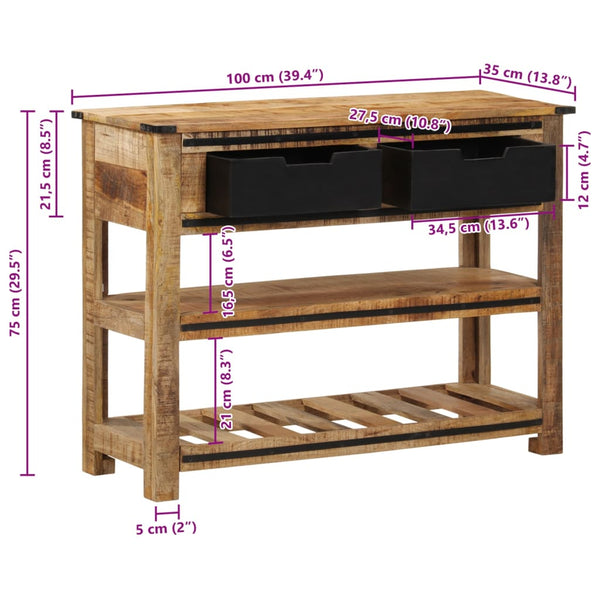 Konsolentisch aus Mango Massivholz, 100 cm