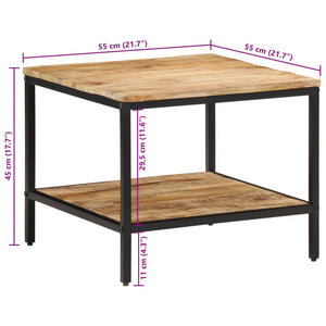 Couchtisch Mango Massivholz 55x55 cm