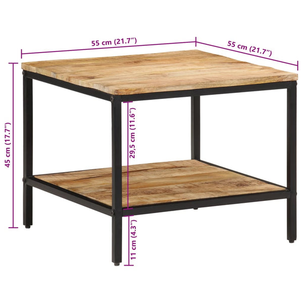 Couchtisch Mango Massivholz 55x55 cm