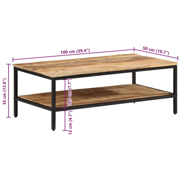 Couchtisch Mango Massivholz 100x50 cm