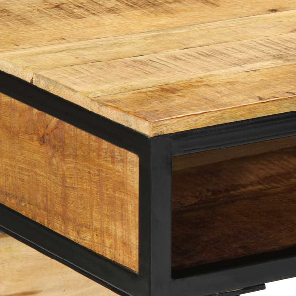 Schreibtisch mit Regal Mango Massivholz Braun