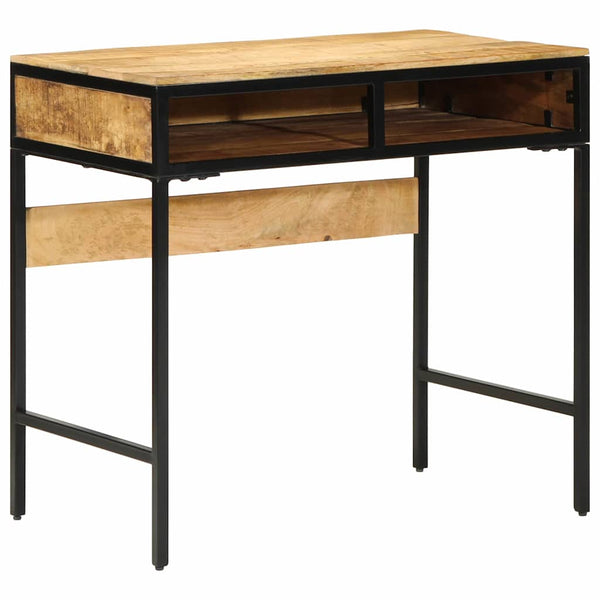 Schreibtisch mit Regal Mango Massivholz Braun