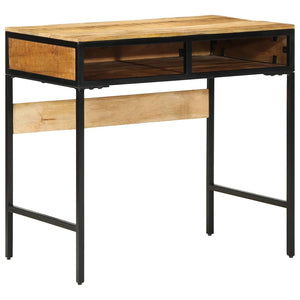 Schreibtisch mit Regal Mango Massivholz Braun