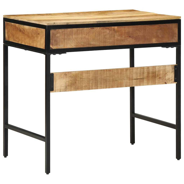 Schreibtisch mit Regal Mango Massivholz Braun