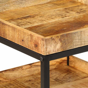 Beistelltisch mit Regal Mango Massivholz Braun