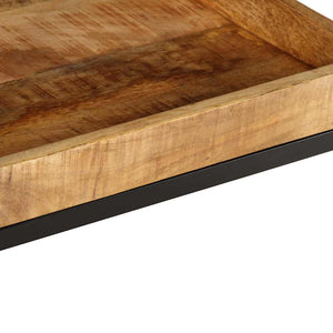Beistelltisch mit Regal Mango Massivholz Braun