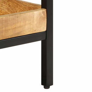 Beistelltisch mit Regal Mango Massivholz Braun