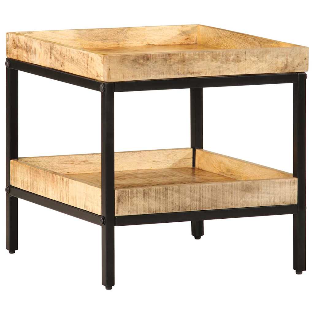 Beistelltisch mit Regal Mango Massivholz Braun