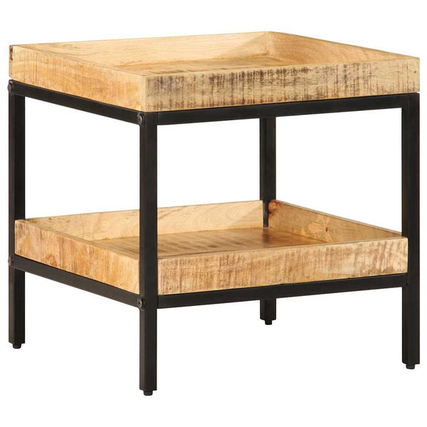 Beistelltisch mit Regal Mango Massivholz Braun