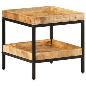 Beistelltisch mit Regal Mango Massivholz Braun
