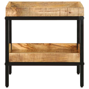 Beistelltisch mit Regal Mango Massivholz Braun