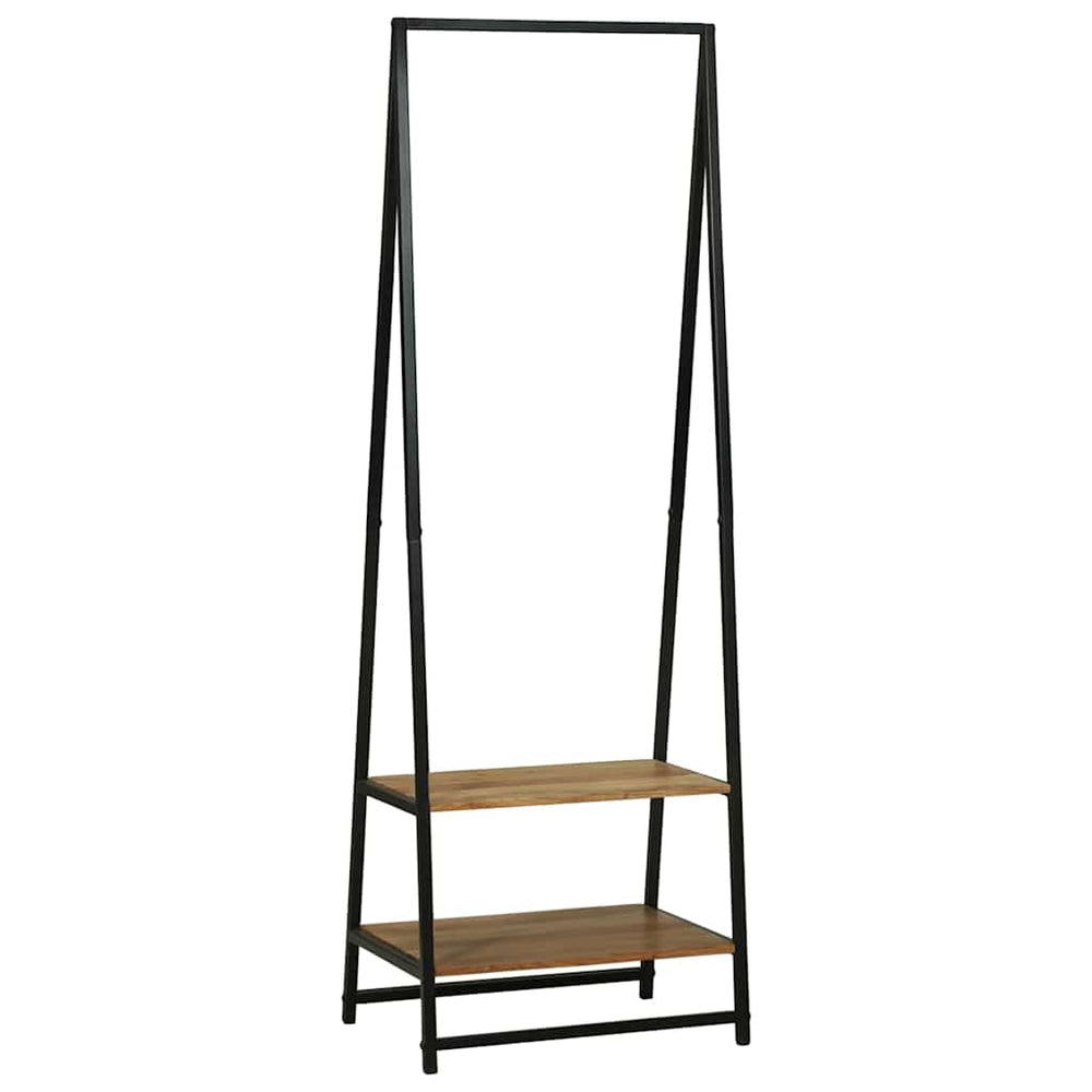 Schwarzer Kleiderständer Akazie Massivholz 180cm