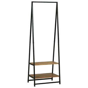 Schwarzer Kleiderständer Akazie Massivholz 180cm