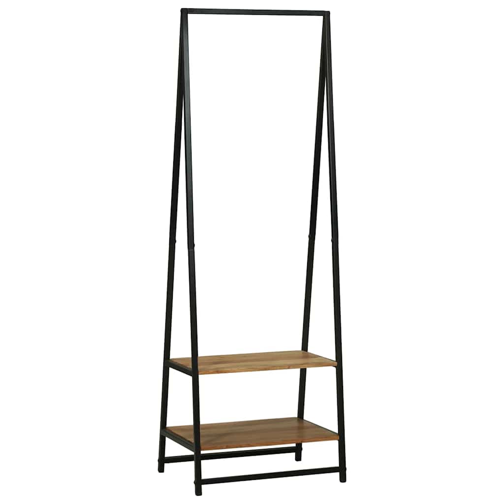 Schwarzer Kleiderständer Akazie Massivholz 180cm