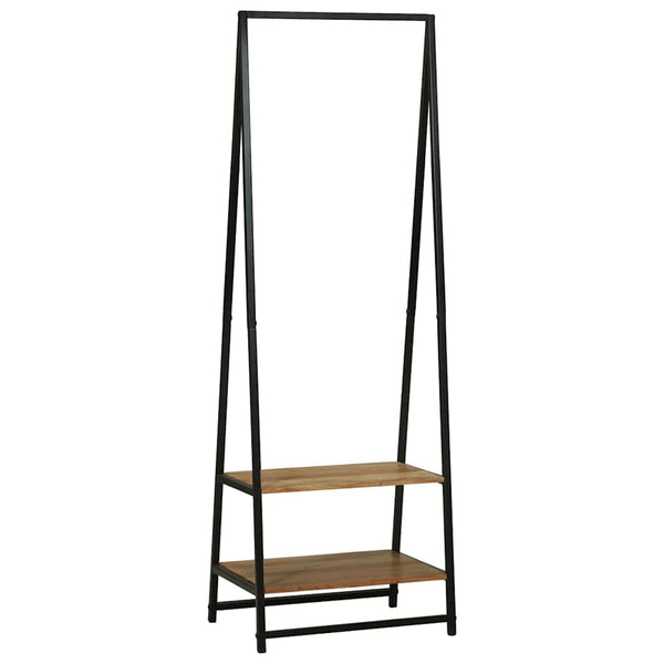 Schwarzer Kleiderständer Akazie Massivholz 180cm
