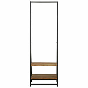 Schwarzer Kleiderständer Akazie Massivholz 180cm