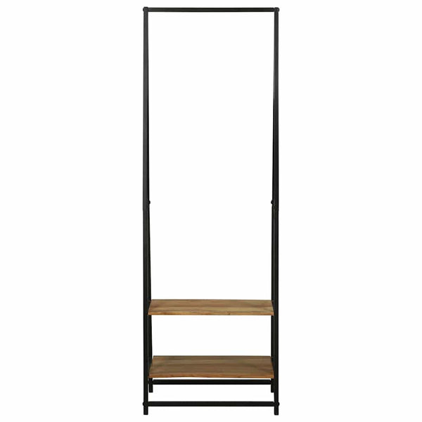 Schwarzer Kleiderständer Akazie Massivholz 180cm