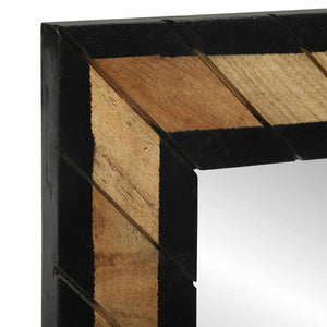 Wandspiegel Schwarz Braun 50x50cm Akazie Massivholz
