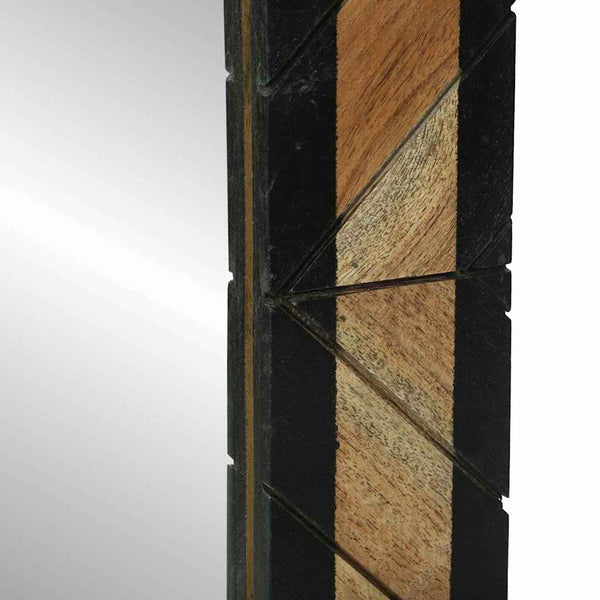 Wandspiegel Schwarz Braun 50x50cm Akazie Massivholz