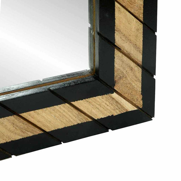 Wandspiegel Schwarz Braun 50x50cm Akazie Massivholz