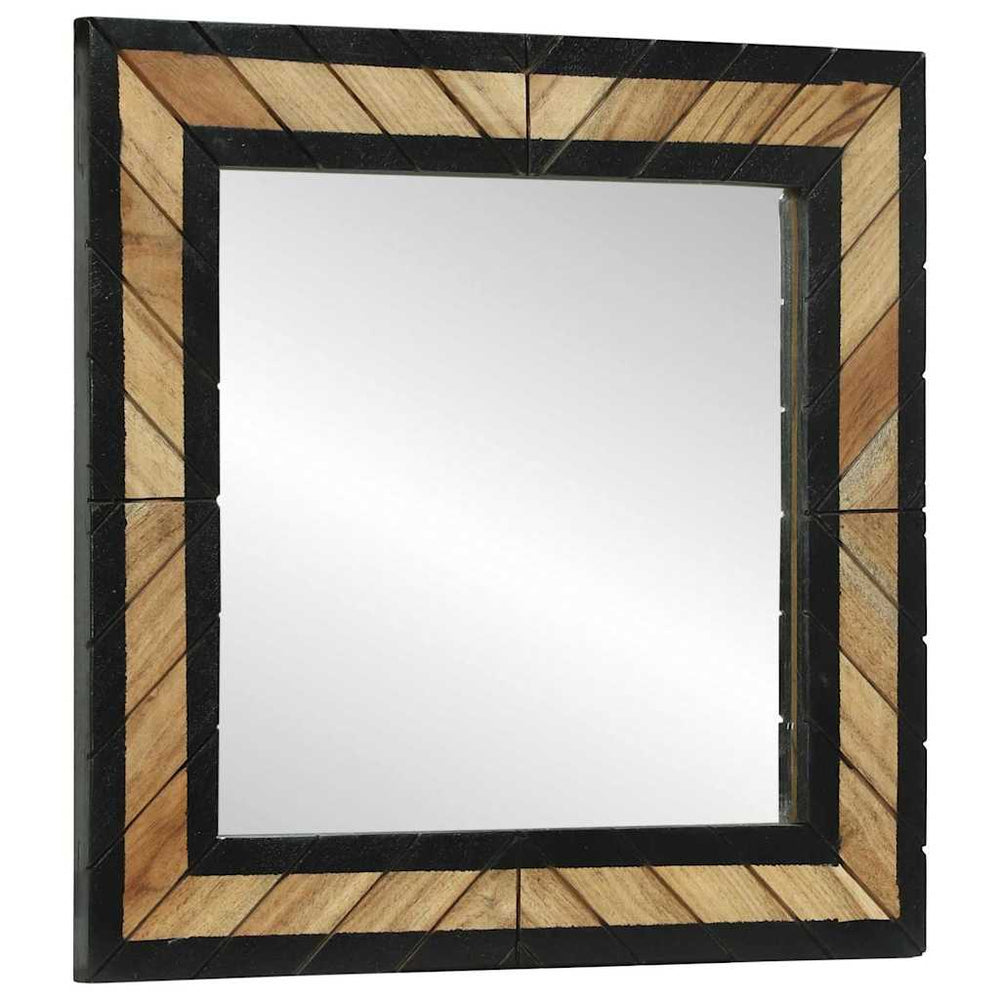 Wandspiegel Schwarz Braun 50x50cm Akazie Massivholz