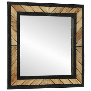 Wandspiegel Schwarz Braun 50x50cm Akazie Massivholz