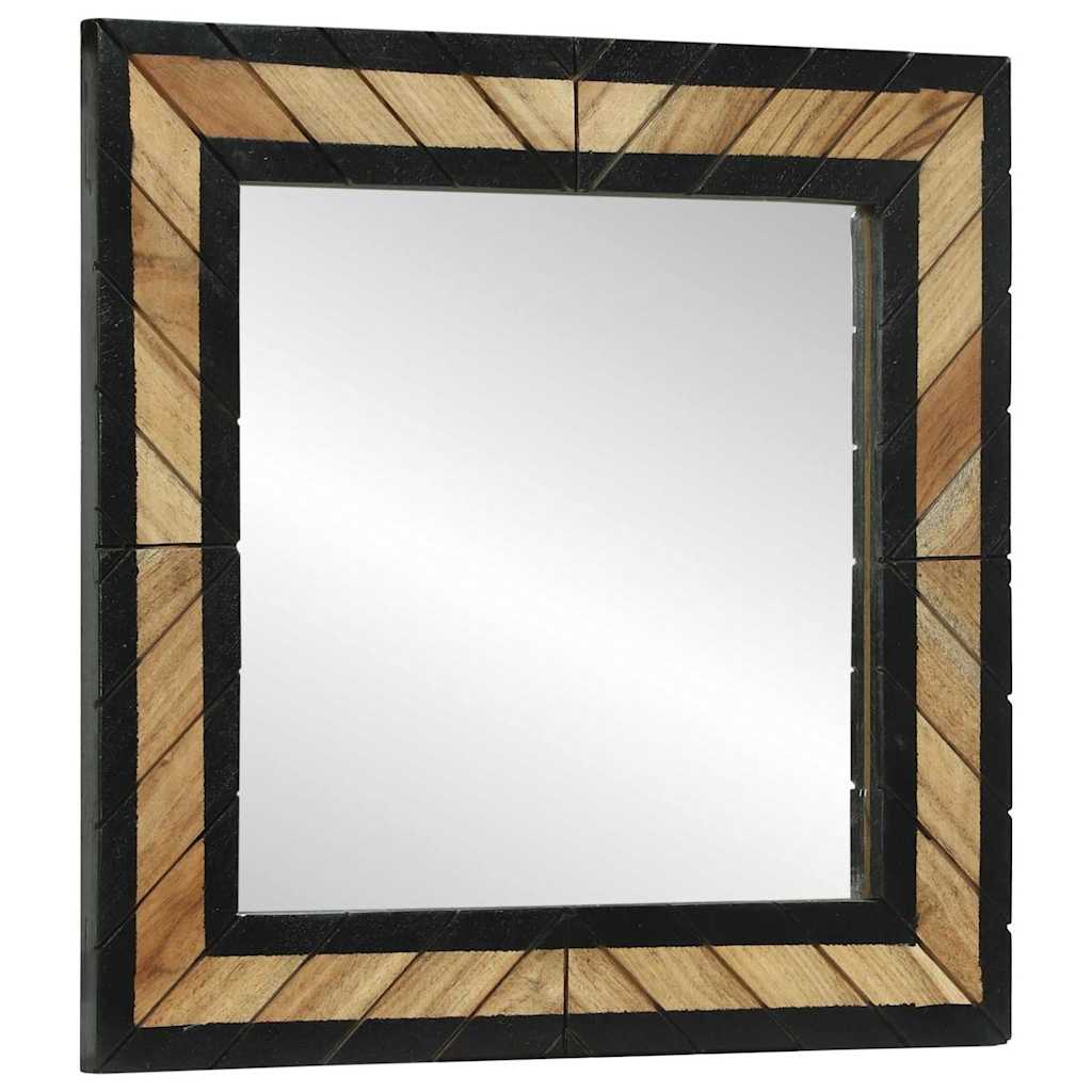 Wandspiegel Schwarz Braun 50x50cm Akazie Massivholz