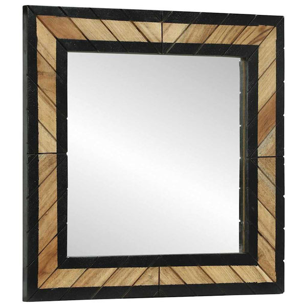 Wandspiegel Schwarz Braun 50x50cm Akazie Massivholz