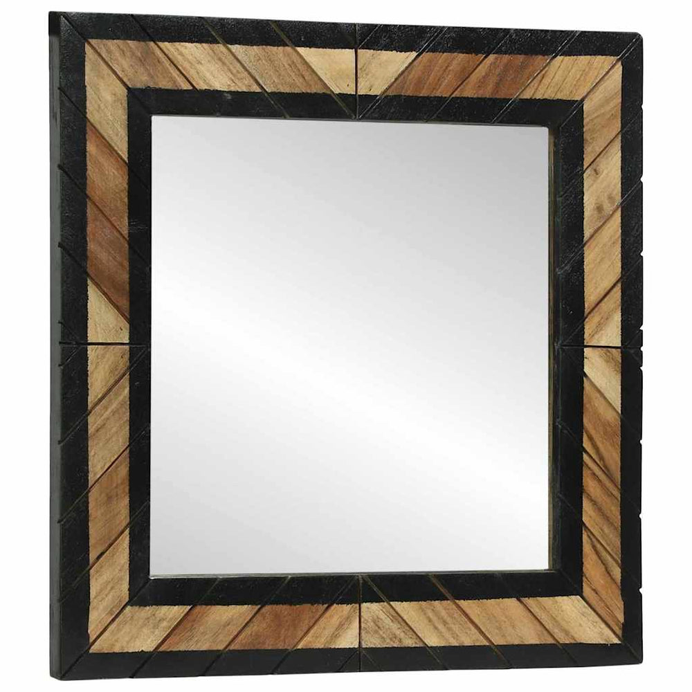 Wandspiegel Schwarz Braun 50x50cm Akazie Massivholz