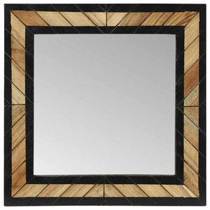 Wandspiegel Schwarz Braun 50x50cm Akazie Massivholz