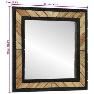 Wandspiegel Schwarz Braun 50x50cm Akazie Massivholz