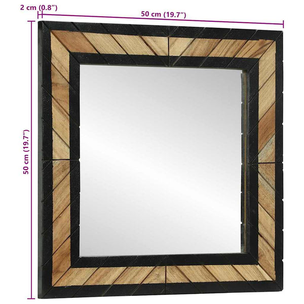 Wandspiegel Schwarz Braun 50x50cm Akazie Massivholz