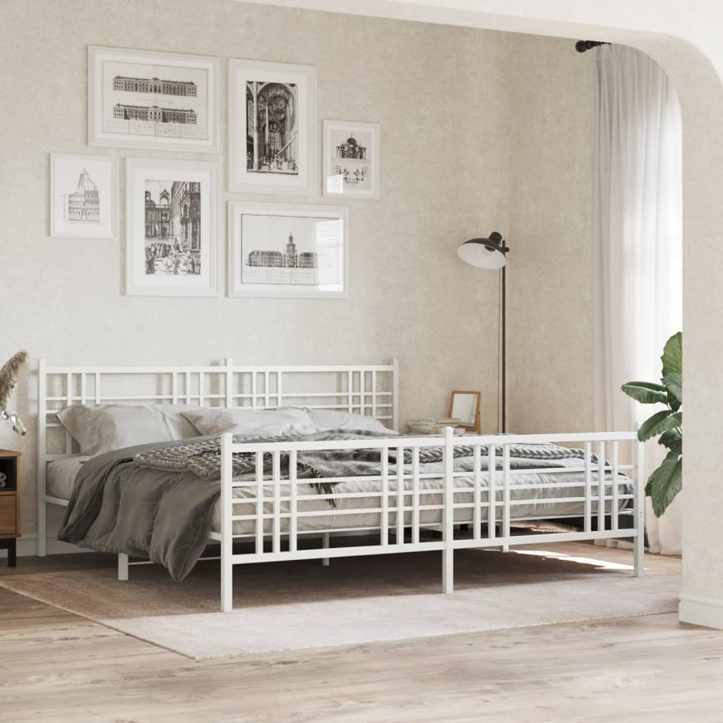 Metallbett 180x200 cm Weiß