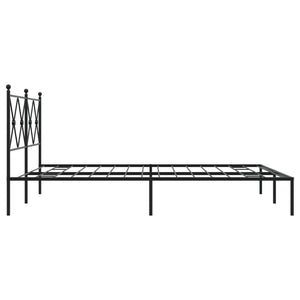 Bettgestell Metall Schwarz 160x200 cm mit Kopfteil